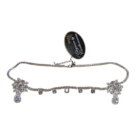None Accessories - Elegant Silver headband with Crystal Accents